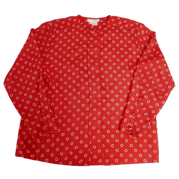 Vintage Oscar de la Renta Expressions Abstract Dot Blouse, size 16 - Picture 1 of 7